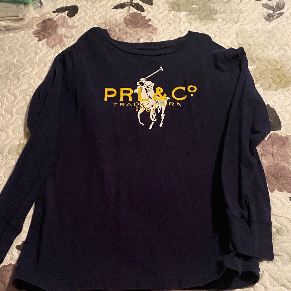 Polo by Ralph Lauren Kids Navy and Yellow Long Sleeve Tee